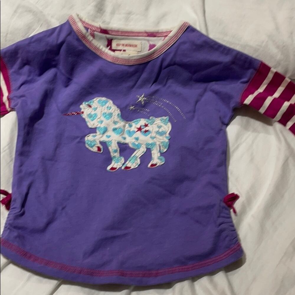 Hatley 2 unicorn purple 💯cotton shirt worn once